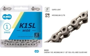 Cadena KMC K1SL-W Plata 100L