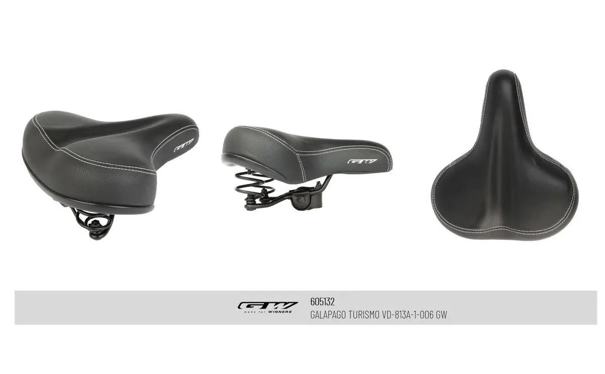 Sillín de Turismo con Resortes GW 205mm Negro