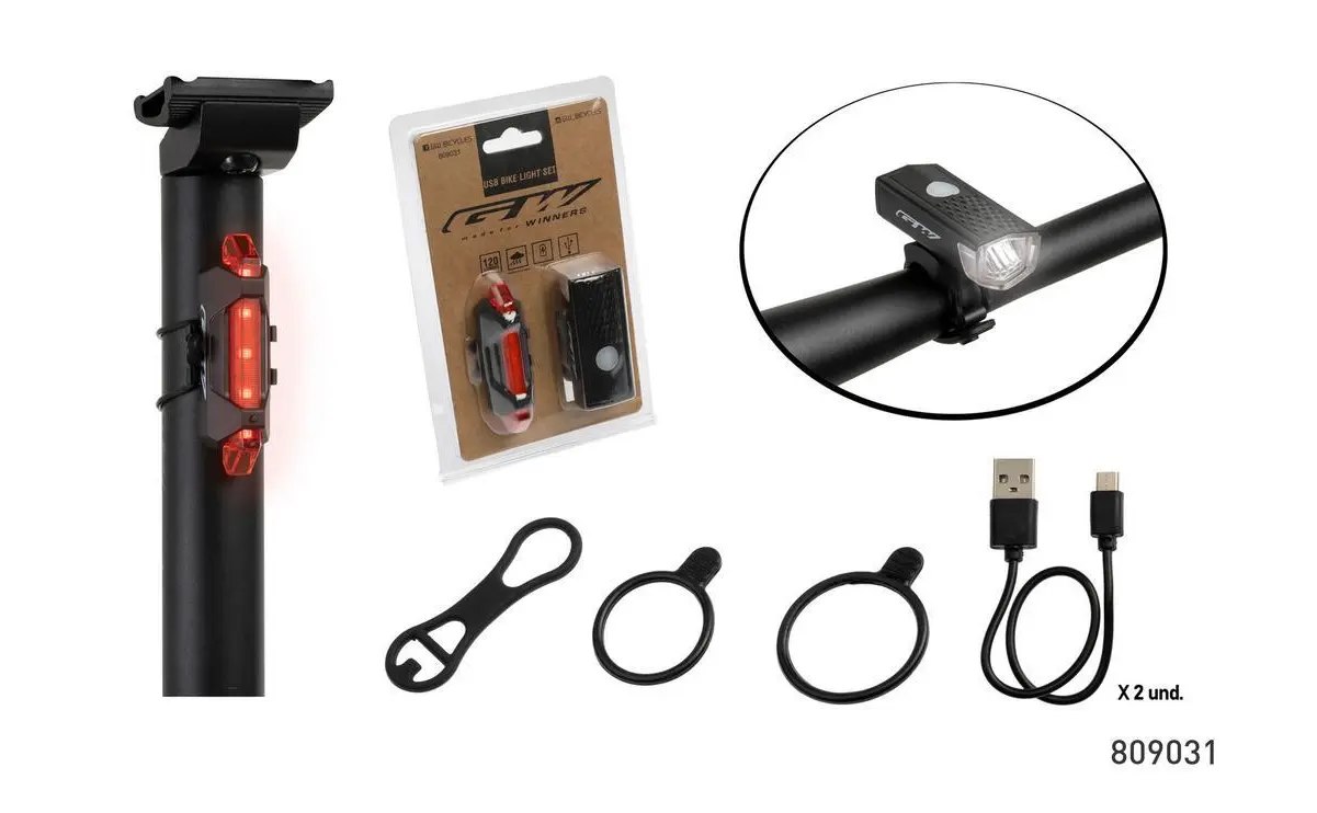 Luces Delantera y Trasera USB GW EBL-2255/EBL-3402